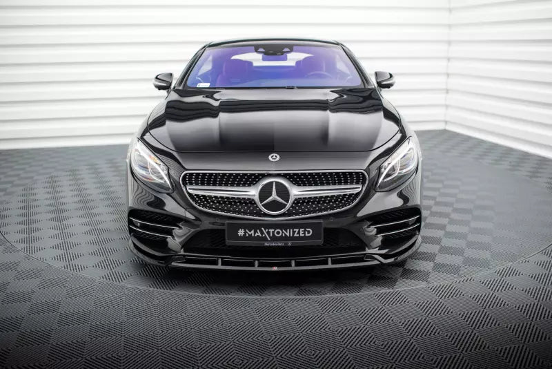 Maxton Design Frontlippe V.2 für Mercedes S Coupe AMG-Line C217 Facelift Hochglanz schwarz – Ansicht 2