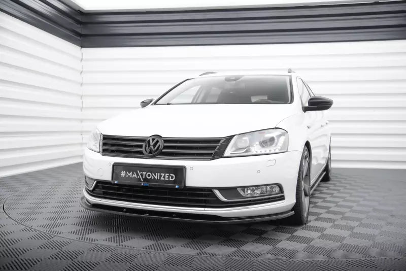 Maxton Design Frontlippe V.2 für Volkswagen Passat Limousine B7 Hochglanz schwarz – Ansicht 1
