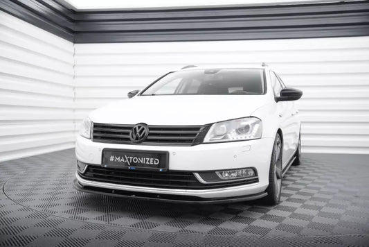 Maxton Design Frontlippe V.2 für Volkswagen Passat Limousine B7 Hochglanz schwarz – Ansicht 1