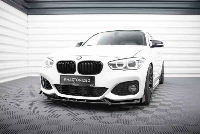 Maxton Design Frontlippe V.5 für BMW 1er F20 M-Paket / M140i Facelift Hochglanz schwarz – Ansicht 1
