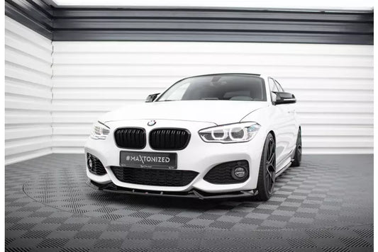 Maxton Design Frontlippe V.5 für BMW 1er F20 M-Paket / M140i Facelift Hochglanz schwarz – Ansicht 1