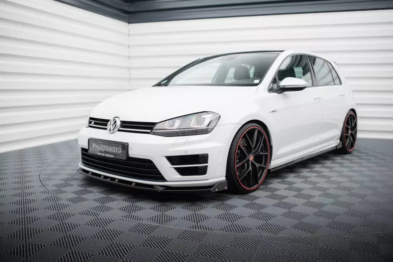 Maxton Design Frontlippe V.5 + Flaps für VW Golf 7 R Hochglanz schwarz – Ansicht 1