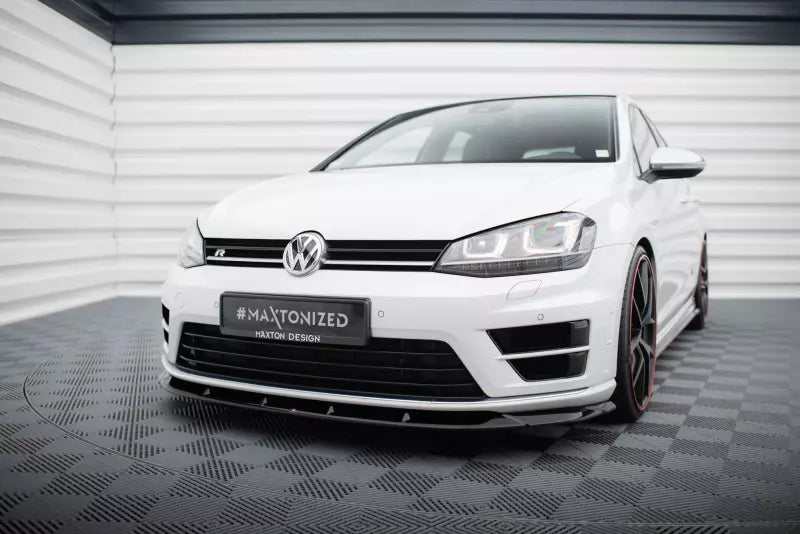 Maxton Design Frontlippe V.6 für VW Golf 7 R Hochglanz schwarz – Ansicht 1