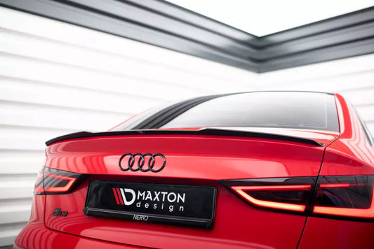 Maxton Design Heckspoiler Lippe für Audi A3 / S3 / A3 S-Line / RS3 Limousine 8V Hochglanz schwarz – Ansicht 1