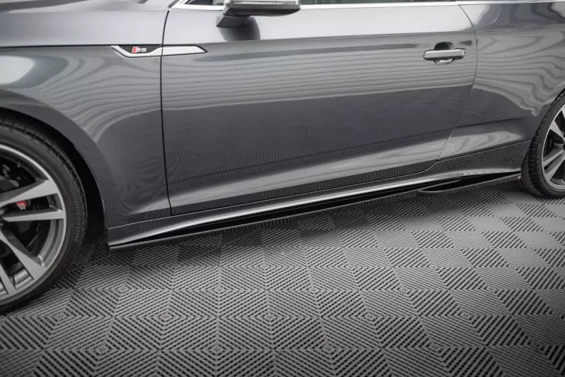 Maxton Design Seitenschweller (Paar) für Audi S5 / A5 S-Line Coupe B9 F5 Facelift Hochglanz schwarz – Ansicht 1