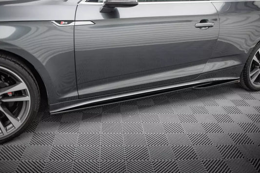 Maxton Design Seitenschweller (Paar) für Audi S5 / A5 S-Line Coupe B9 F5 Facelift Hochglanz schwarz – Ansicht 1