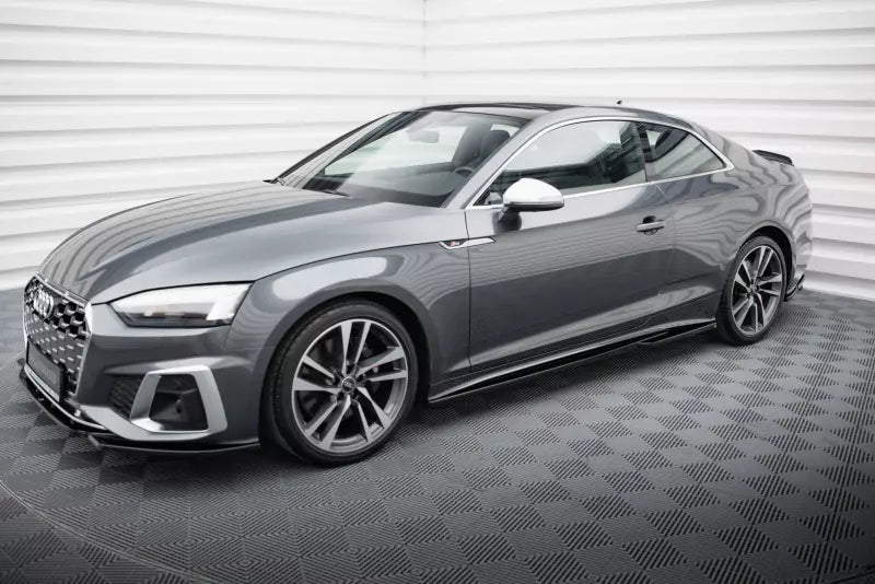Maxton Design Seitenschweller (Paar) für Audi S5 / A5 S-Line Coupe B9 F5 Facelift Hochglanz schwarz – Ansicht 2