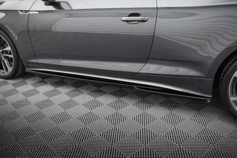Maxton Design Seitenschweller (Paar) für Audi S5 / A5 S-Line Coupe B9 F5 Facelift Hochglanz schwarz – Ansicht 3