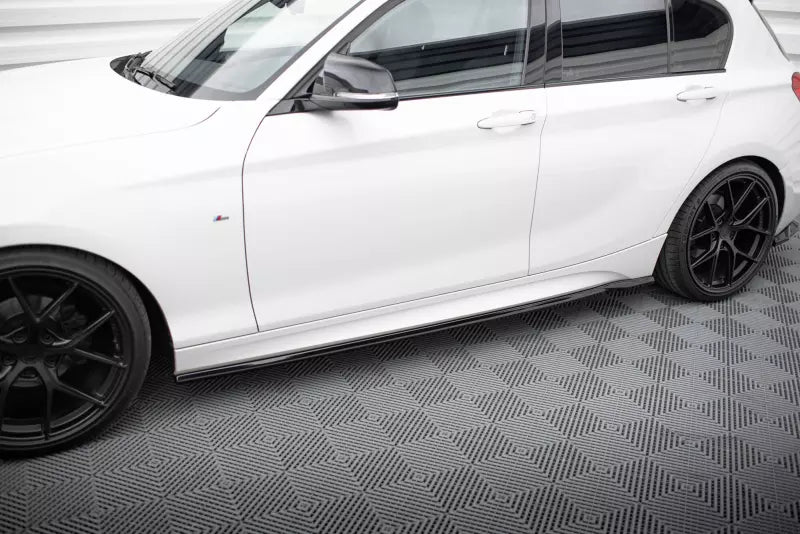 Maxton Design Seitenschweller (Paar) für BMW 1er F20 M-Paket / M140i Facelift Hochglanz schwarz – Ansicht 1