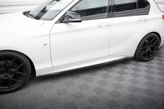 Maxton Design Seitenschweller (Paar) für BMW 1er F20 M-Paket / M140i Facelift Hochglanz schwarz – Ansicht 1