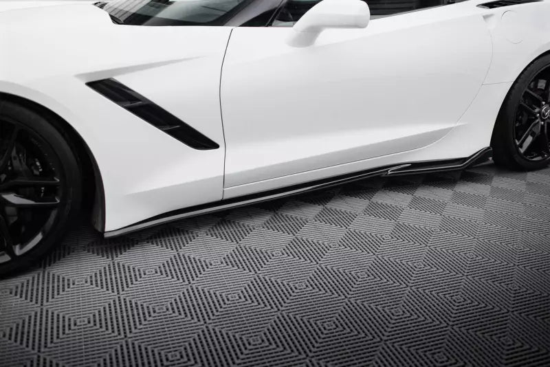 Maxton Design Seitenschweller (Paar) für Chevrolet Corvette C7 Hochglanz schwarz – Ansicht 1