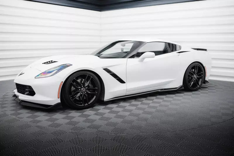 Maxton Design Seitenschweller (Paar) für Chevrolet Corvette C7 Hochglanz schwarz – Ansicht 2