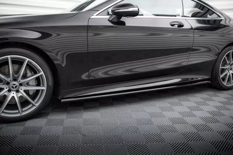 Maxton Design Seitenschweller (Paar) für Mercedes S Coupe AMG-Line C217 Facelift Hochglanz schwarz – Ansicht 1