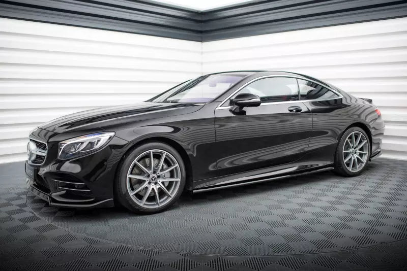 Maxton Design Seitenschweller (Paar) für Mercedes S Coupe AMG-Line C217 Facelift Hochglanz schwarz – Ansicht 2