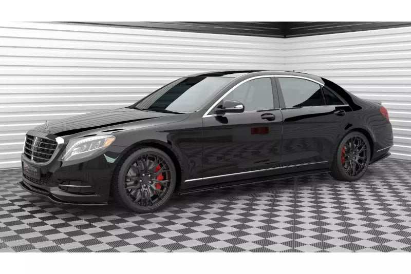 Maxton Design Seitenschweller (Paar) für Mercedes S Lang W222 Hochglanz schwarz – Ansicht 2