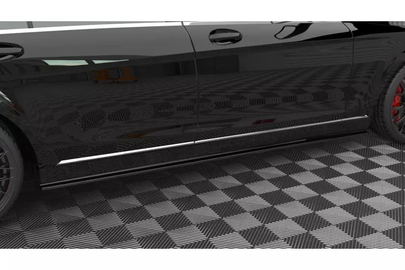 Maxton Design Seitenschweller (Paar) für Mercedes S Lang W222 Hochglanz schwarz – Ansicht 3