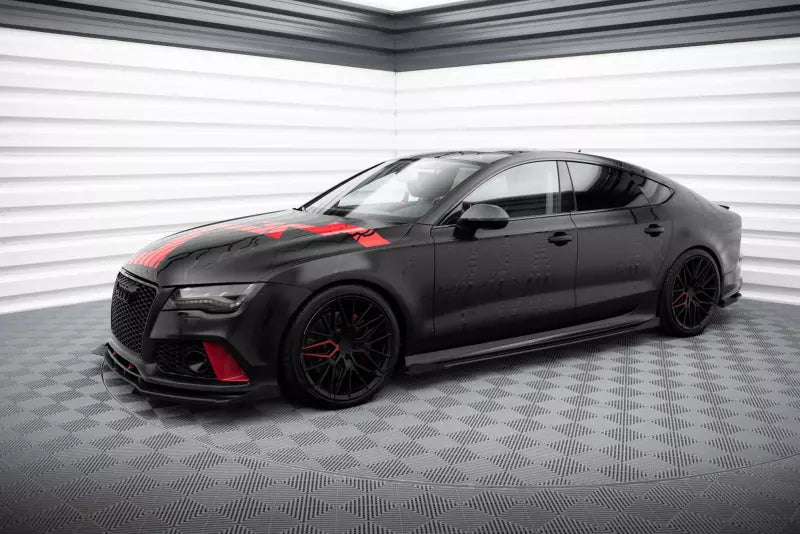 Maxton Design Street Pro Diffusor Flaps für Audi A7 S-Line C7 Hochglanz schwarz – Ansicht 3