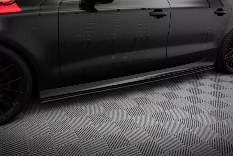 Maxton Design Street Pro Seitenschweller (Paar) für Audi A7 S-Line C7 schwarz matt – Ansicht 1