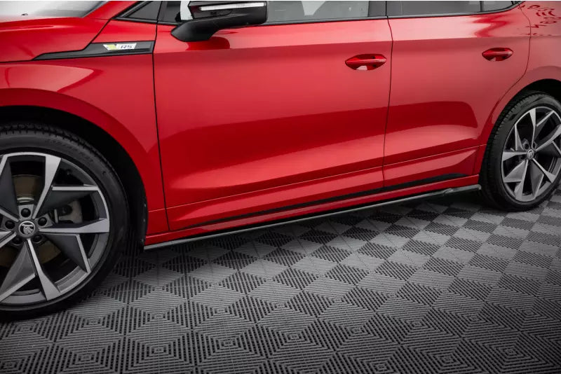 Maxton Design Seitenschweller (Paar) für Skoda Enyaq Coupe iV Hochglanz schwarz – Ansicht 1