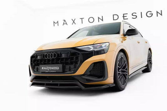 Maxton Design Frontlippe für Audi Q8 Mk1 Facelift Hochglanz schwarz – Ansicht 1