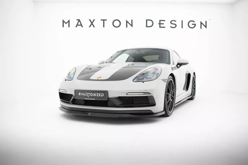 Maxton Design Frontlippe für Porsche 718 Cayman GTS 982c Hochglanz schwarz – Ansicht 1