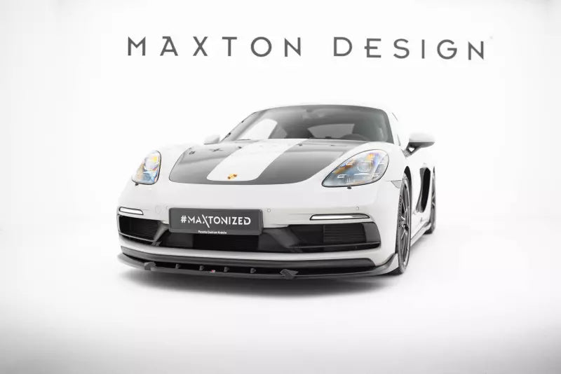 Maxton Design Frontlippe für Porsche 718 Cayman GTS 982c Hochglanz schwarz – Ansicht 1
