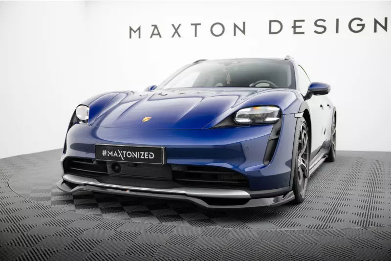Maxton Design Frontlippe für Porsche Taycan Cross Turismo 4S Hochglanz schwarz – Ansicht 1