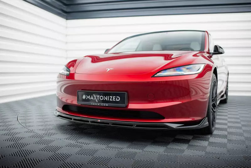 Maxton Design Frontlippe für Tesla Model 3 Project Highland Facelift Hochglanz schwarz – Ansicht 1