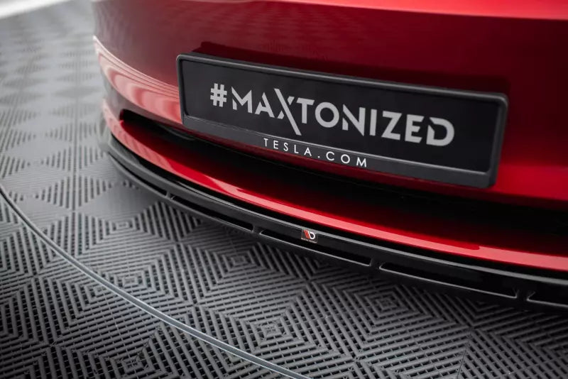 Maxton Design Frontlippe für Tesla Model 3 Project Highland Facelift Hochglanz schwarz – Ansicht 2