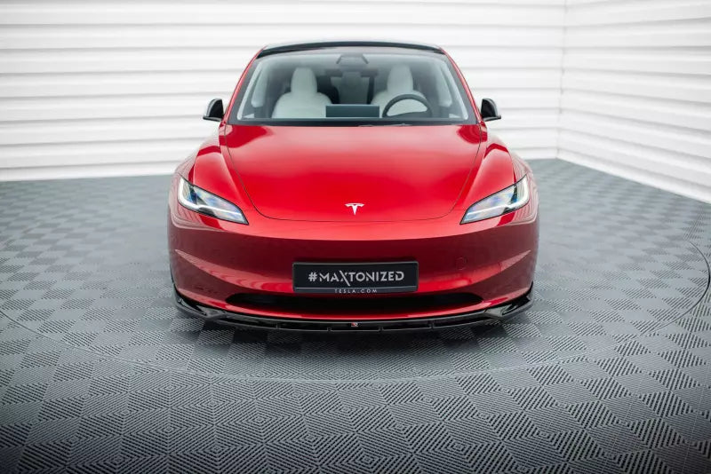 Maxton Design Frontlippe für Tesla Model 3 Project Highland Facelift Hochglanz schwarz – Ansicht 3