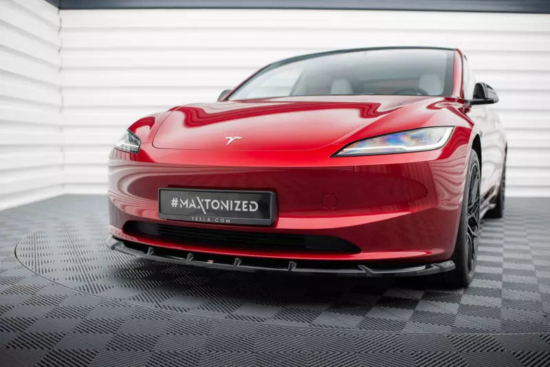 Maxton Design Frontlippe für Tesla Model 3 Project Highland Facelift Hochglanz schwarz – Ansicht 1