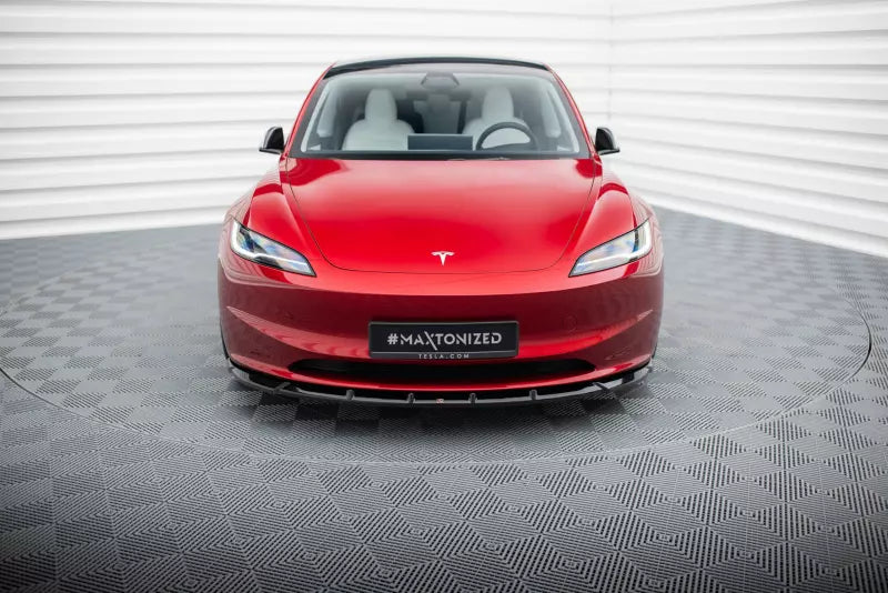 Maxton Design Frontlippe für Tesla Model 3 Project Highland Facelift Hochglanz schwarz – Ansicht 2