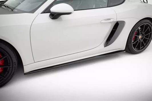 Maxton Design Seitenschweller (Paar) für Porsche 718 Cayman GTS 982c Hochglanz schwarz – Ansicht 1