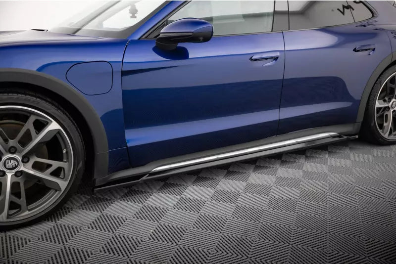 Maxton Design Seitenschweller (Paar) für Porsche Taycan Cross Turismo 4S Hochglanz schwarz – Ansicht 1