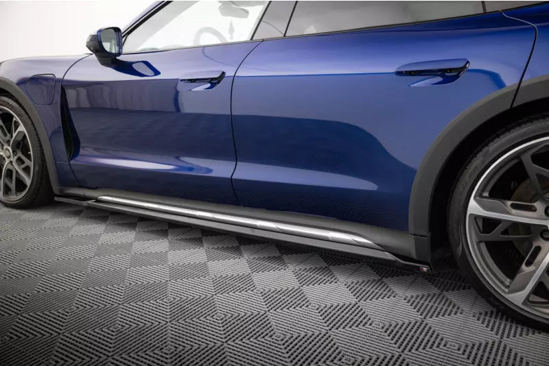 Maxton Design Seitenschweller (Paar) für Porsche Taycan Cross Turismo 4S Hochglanz schwarz – Ansicht 3