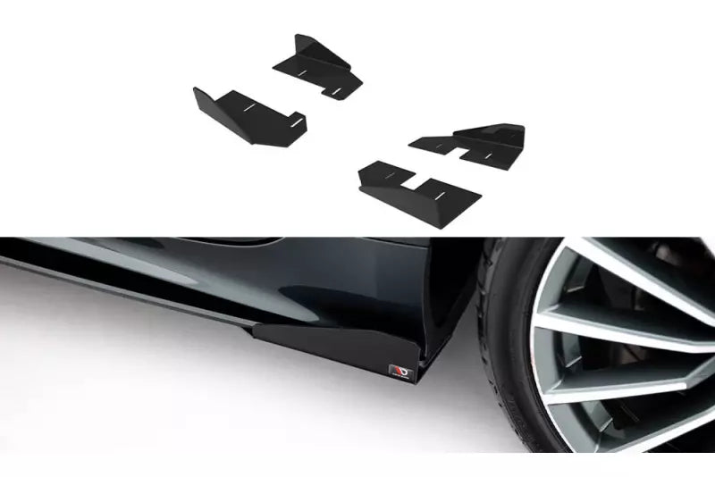 Maxton Design Street Pro Seitenschweller Flaps für Audi A5 Sportback F5 Facelift Hochglanz schwarz – Ansicht 1