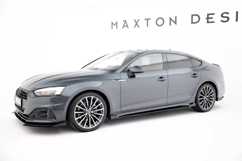 Maxton Design Street Pro Seitenschweller Flaps für Audi A5 Sportback F5 Facelift Hochglanz schwarz – Ansicht 2