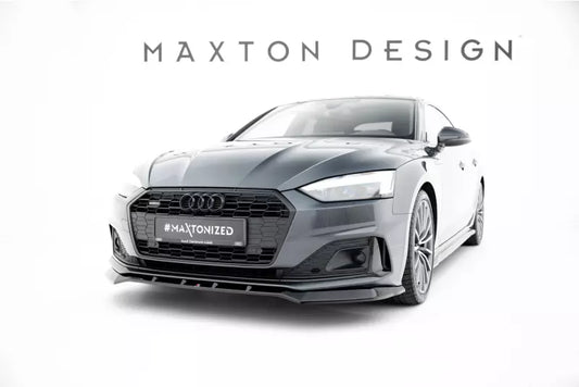 Maxton Design Frontlippe für Audi A5 F5 Facelift Hochglanz schwarz – Ansicht 1