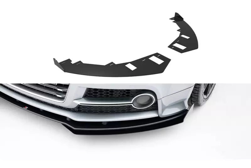 Maxton Design Street Pro Frontlippen Flaps für Audi TT S / TT S-Line 8J Facelift Hochglanz schwarz – Ansicht 1
