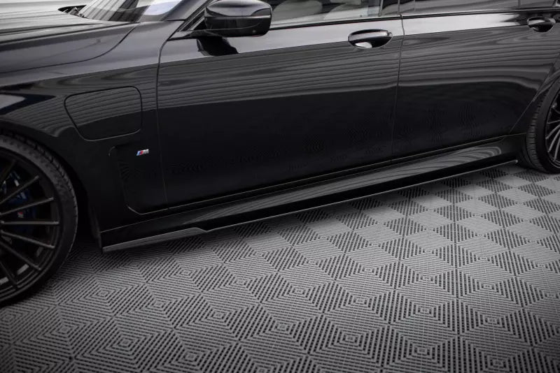 Maxton Design Seitenschweller (Paar) für BMW 7er Lang M-Paket G12 Hochglanz schwarz – Ansicht 1