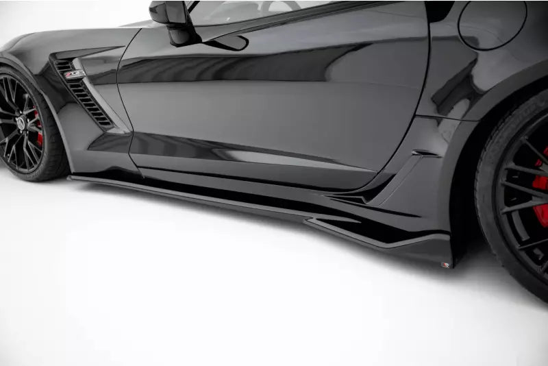 Maxton Design Seitenschweller (Paar) für Chevrolet Corvette Z06 C7 Hochglanz schwarz – Ansicht 3