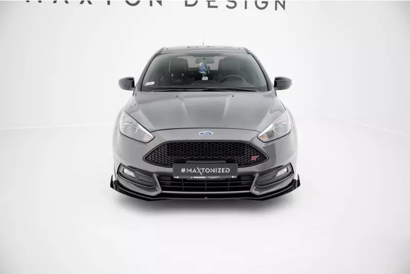 Maxton Design Street Pro Frontlippe für Ford Focus ST Mk3 Facelift schwarz mit Hochglanz Flaps – Ansicht 2