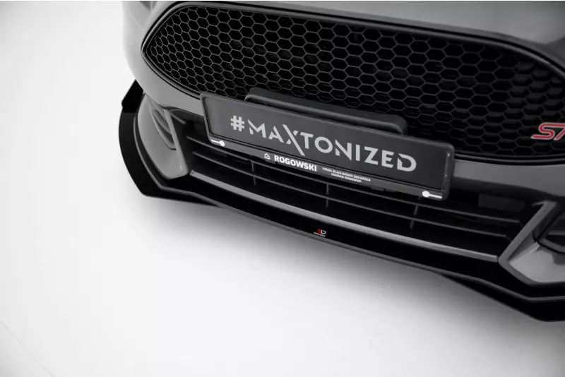 Maxton Design Street Pro Frontlippe für Ford Focus ST Mk3 Facelift schwarz mit Hochglanz Flaps – Ansicht 3