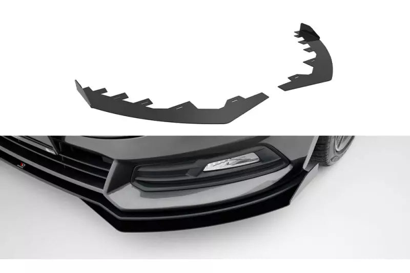 Maxton Design Street Pro Frontlippen Flaps für Ford Focus ST Mk3 Facelift Hochglanz schwarz – Ansicht 1