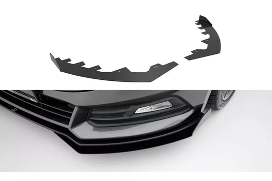Maxton Design Street Pro Frontlippen Flaps für Ford Focus ST Mk3 Facelift Hochglanz schwarz – Ansicht 1