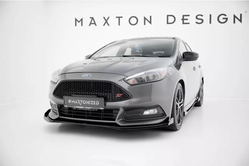 Maxton Design Street Pro Frontlippen Flaps für Ford Focus ST Mk3 Facelift Hochglanz schwarz – Ansicht 3