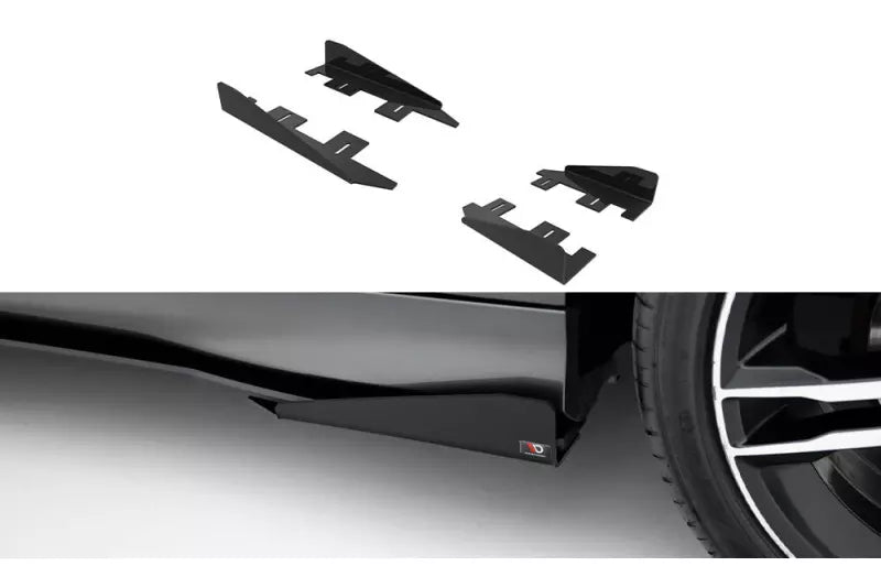 Maxton Design Street Pro Seitenschweller Flaps für Ford Focus ST Mk3 Facelift Hochglanz schwarz – Ansicht 1