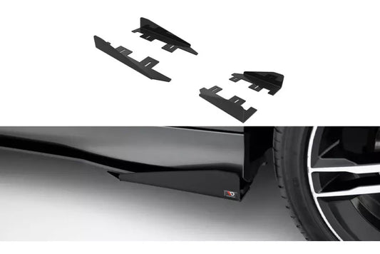 Maxton Design Street Pro Seitenschweller Flaps für Ford Focus ST Mk3 Facelift Hochglanz schwarz – Ansicht 1