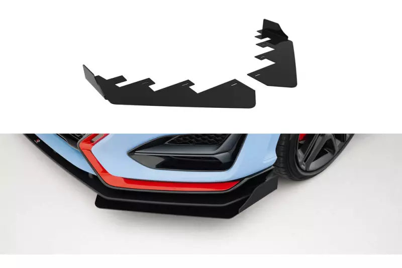 Maxton Design Street Pro Frontlippen Flaps für Hyundai Veloster N Mk2 Hochglanz schwarz – Ansicht 1