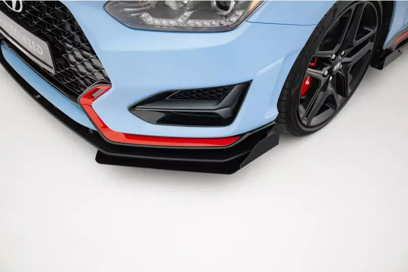 Maxton Design Street Pro Frontlippen Flaps für Hyundai Veloster N Mk2 Hochglanz schwarz – Ansicht 2